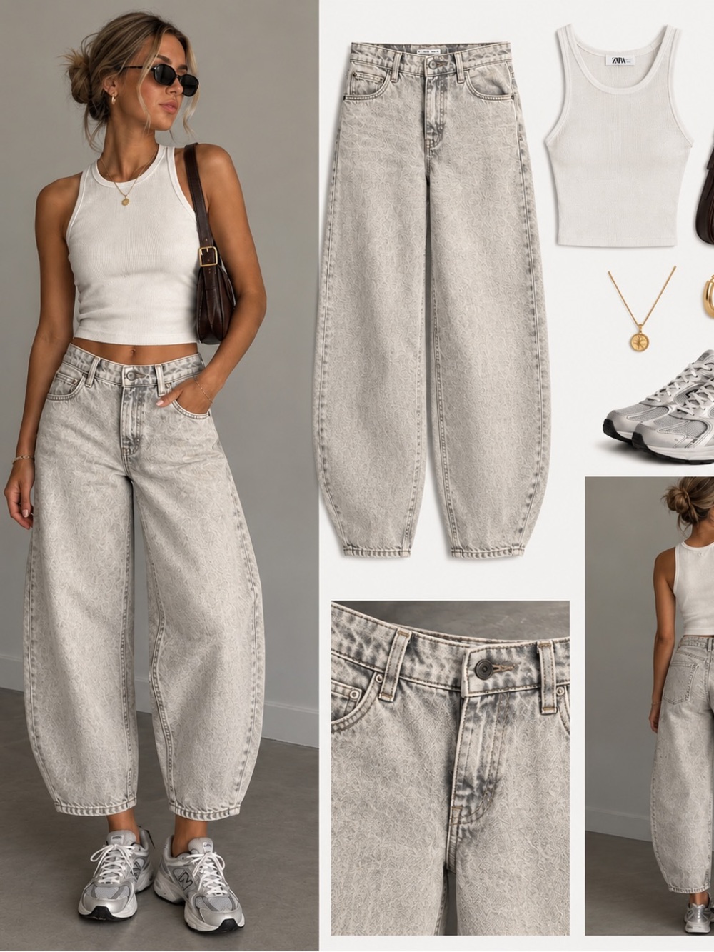 We The Free Women’s Relaxed Barrel Cream Denim Jeans